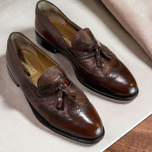 Domani By Johnston & Murphy Wing Tip Tassel Loafers Mens Size 11.5M - Picture 1 of 16
